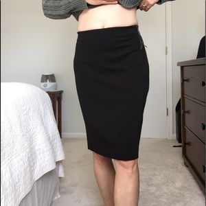 Ann Taylor Black Zip Skirt